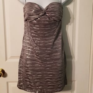 Metallic Strapless Mini Dress